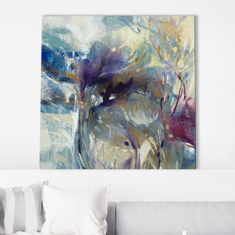 «Meadow Saffron I» par K.Nari - peinture sur toile à cadre flottant, Toile tendue, H 24 po x l 24 po x P 1,5 po