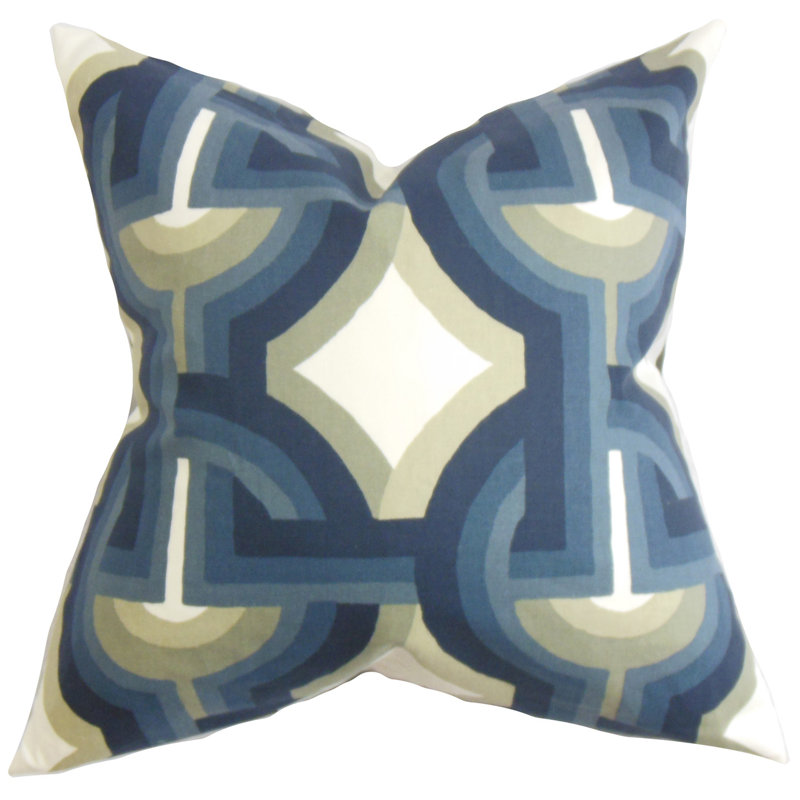 Coussin 100% coton Rineke, Minuit, H 20 po x l 20 po