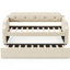 Lit de jour simple rembourré avec couchette, revêtement en lin beige, pour chambre d'amis