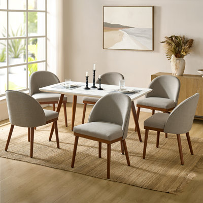 Kanalu Modern Dining Chair Set with Solid Wood Legs