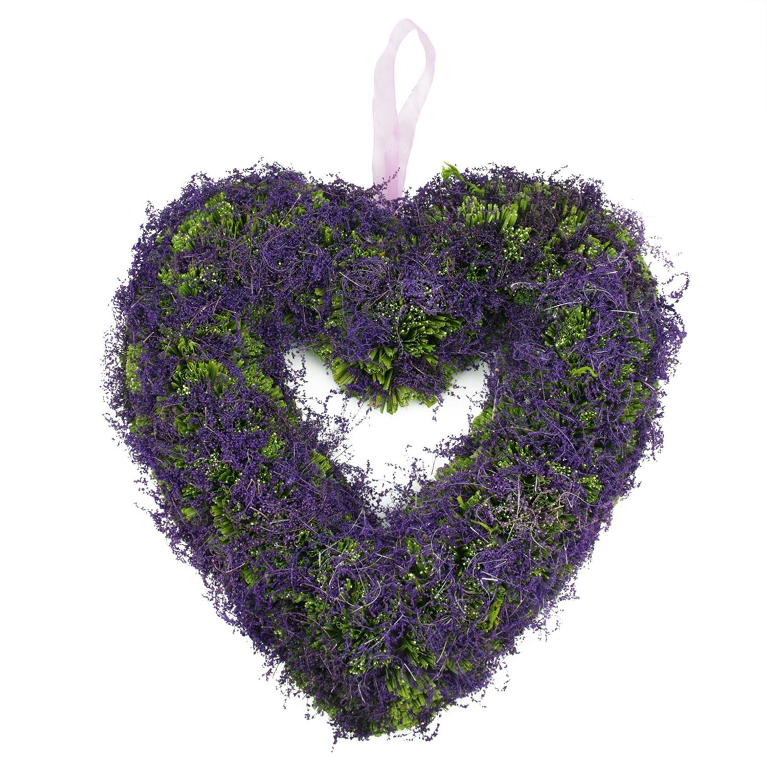 Northlight Purple Moss and Green Twig Valentine's Day Heart Wreath  14.5-Inch Unlit & Reviews