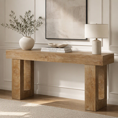 Table console en bois de style ferme de 63 pouces