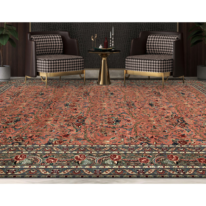 Tapis rectangulaire en laine noué à la main