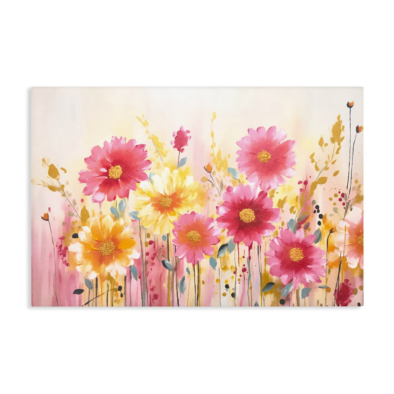 Toile Blush Blooming Whimsy, design par Andrea Haase, H 24 po x l 36 po