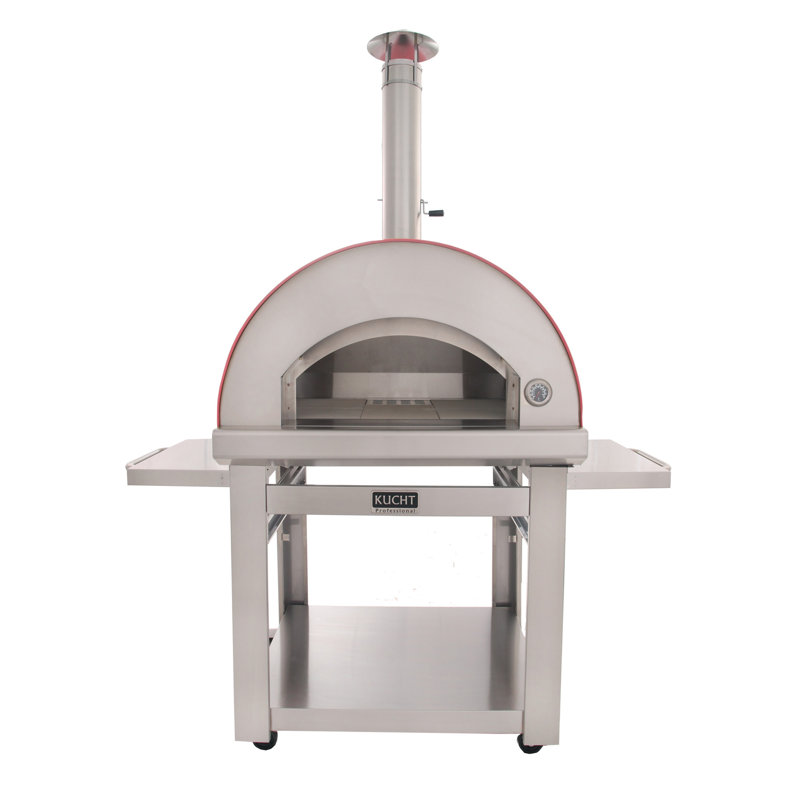 Outdoor Wood-Fired Pizza Oven, Red