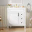 Meuble-lavabo de 30 po avec lavabo en céramique, petite armoire de salle de bain, armoire moderne avec 2 tiroirs et tablette réglable-122274464