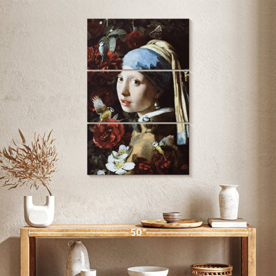 Leisha Floral Girl With Pearl Earring