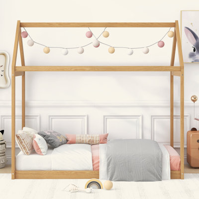 Twin Size Wooden House Bed