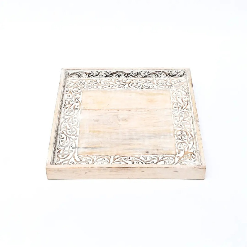 Multipurpose Decorative Countertop Organizer Tray For Bathroom Bedroom Kitchen Office Home Decor White