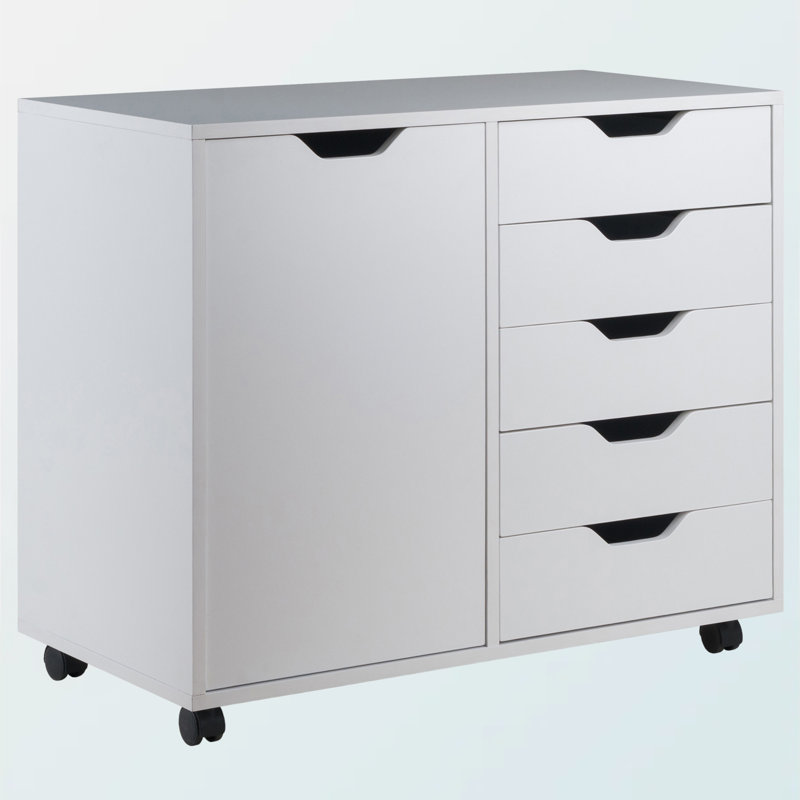 Armoire mobile à 5 tiroirs Holthaus, Blanc