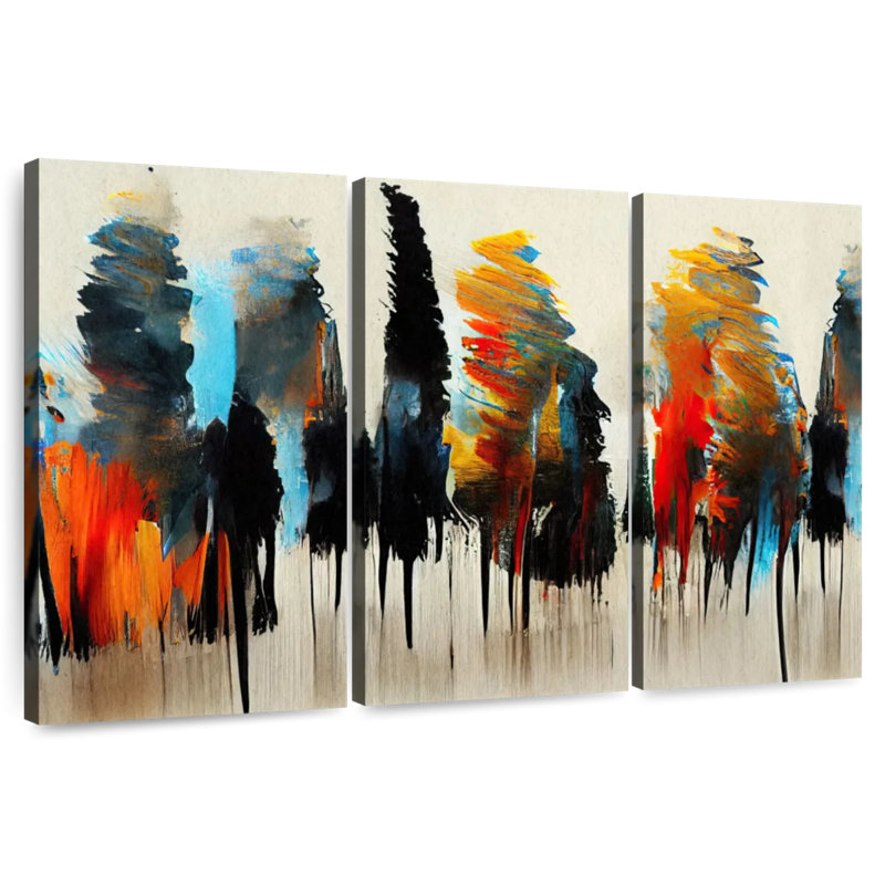 Avery Abstract Autumn Forest, 28" H x 45" W