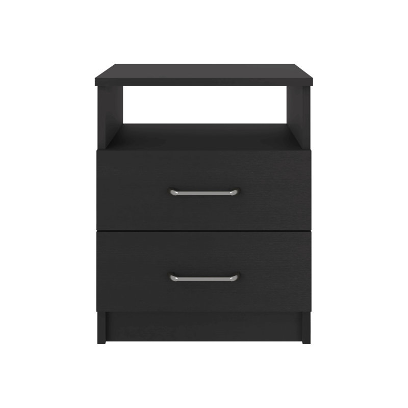 Ensemble de chambre à coucher 3 pièces, armoire + table de chevet + noir