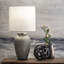 Lampe de table grise 15 po Evie