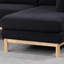 Canapé modulaire double en U noir avec garniture en bois gracieuse