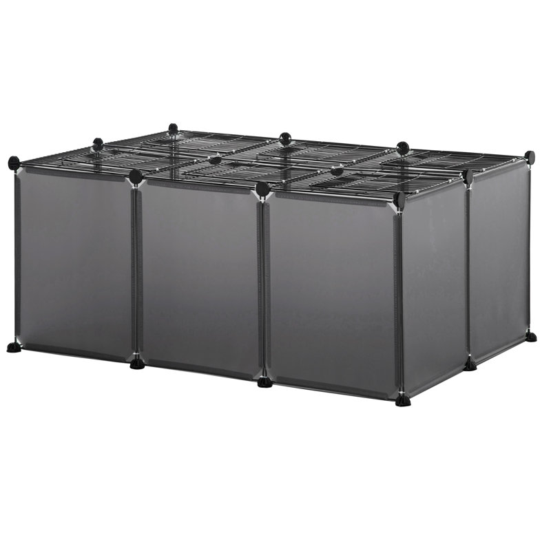Weather Resistant Small Animal Cage, Grey, 45cm H x 105cm W x 70cm D