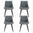 PU Leather Upholstered Dining Chairs, Modern Side Chairs with Metal Legs Gray (Set of 4)-487088045-487088044