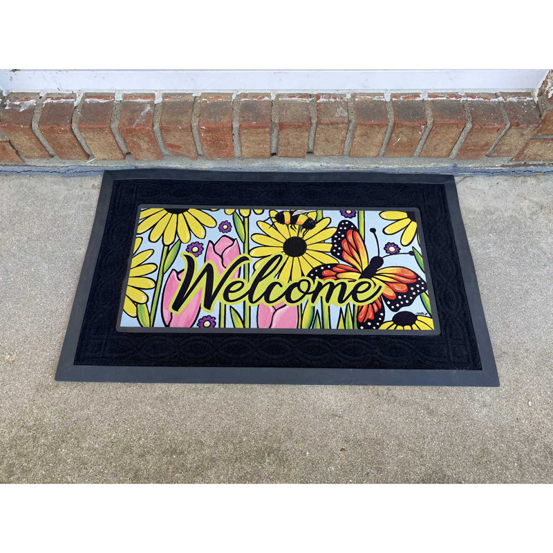 Paillasson Insert Welcome Garden Butterfly 22 x 10