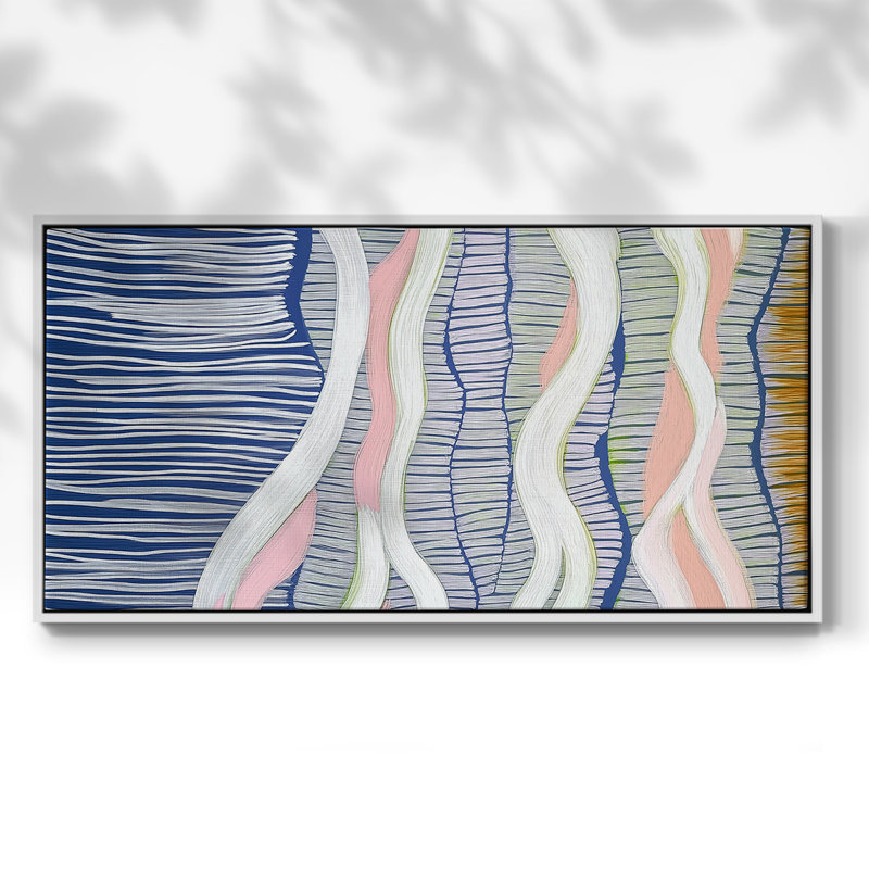 Série abstraite-DCC-XXI-Toile tendue avec châssis tendue, prête à être accrochée, H 21 po x l 41 po, Blanc