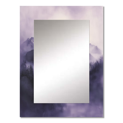 Misty Peaks In The Twilight IV - Gray Wall Mirror Decor