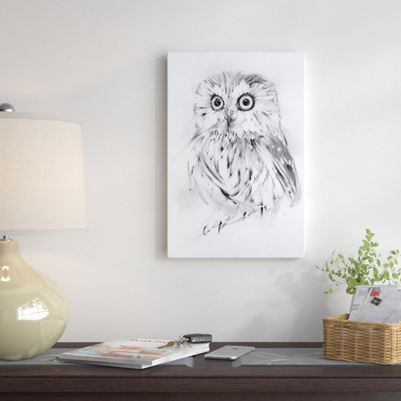 « wise », impression sur toile tendue, H 26 po x l 18 po x P 1,5 po, Toile avec cadre noir, Pas de tapis