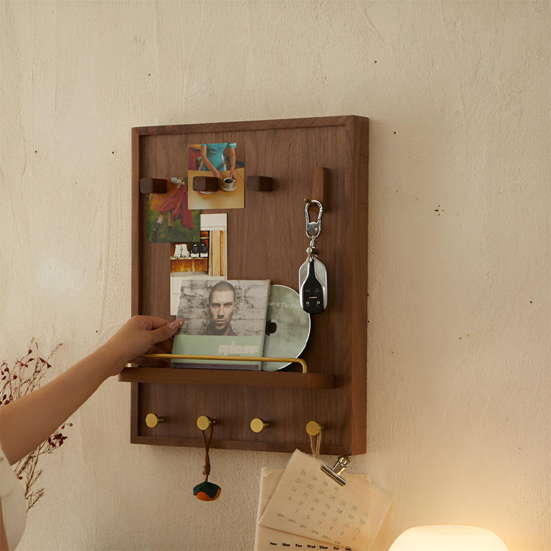 Tablette moderne moderne et multifonctionnelle en toile et en bois massif, H 23,62 po x l 13,77 po x P 2 po