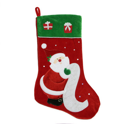 Grand bas de Noël en velours de Noël 24 po avec poignet cadeau