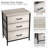 Sorbus 3 Drawers Nightstand with Steel Frame, Wood Top & Fabric Bins in Rustic-387410765