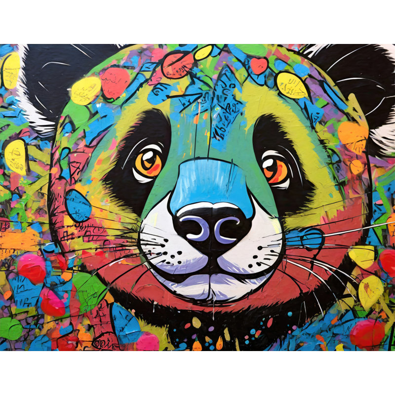 "Panda Graffitianimals" sur toile, H 15 po x l 18 po