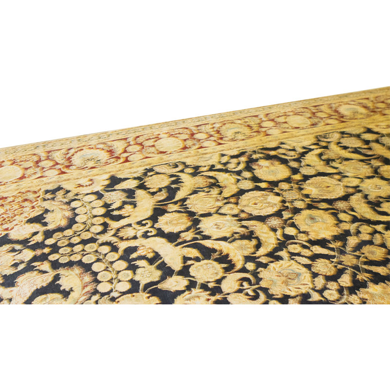 High-Quality Hand-Knotted Black And Red Area Rug