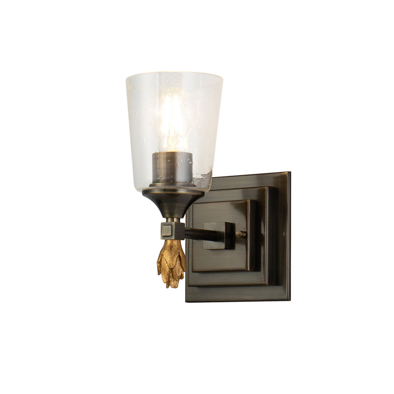 Meuble-lavabo 1 lumière Stidham Vetiver, Bronze foncé / Or