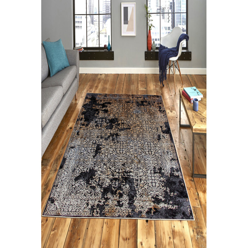 Tapis écologique antidérapant 4,6 x 7,2 pieds | 100% polyester, antibactérien, lavable à la machine | 650 g / m², poils de 0,16 po de hauteur, impression numérique | Parfait pour le salon, la chambre à coucher et les endroits très passants