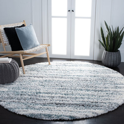 Adam Abstract Ivory/Teal Area Rug