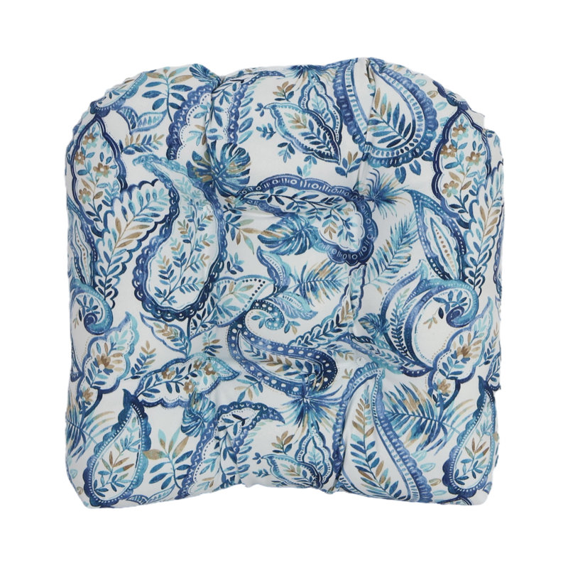 Ensemble de coussins de canapé d'extérieur à dossier arrondi (ensemble de 3), Blanc / cachemire lapis Faylinn