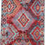 Tapis rouge et bleu noué à la main de haute qualité