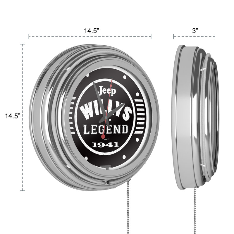 Metal Wall Clock, White/Black
