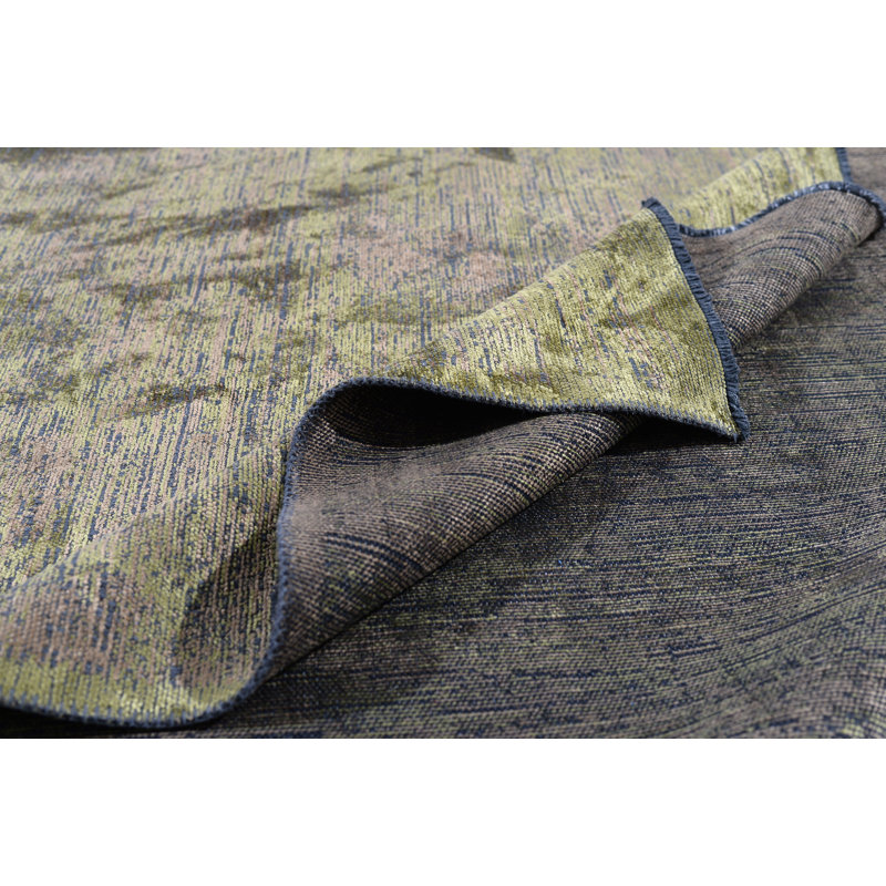 Rapture Abstract Cotton Green/Beige Area Rug, Rectangle 7'10" x 11'2"