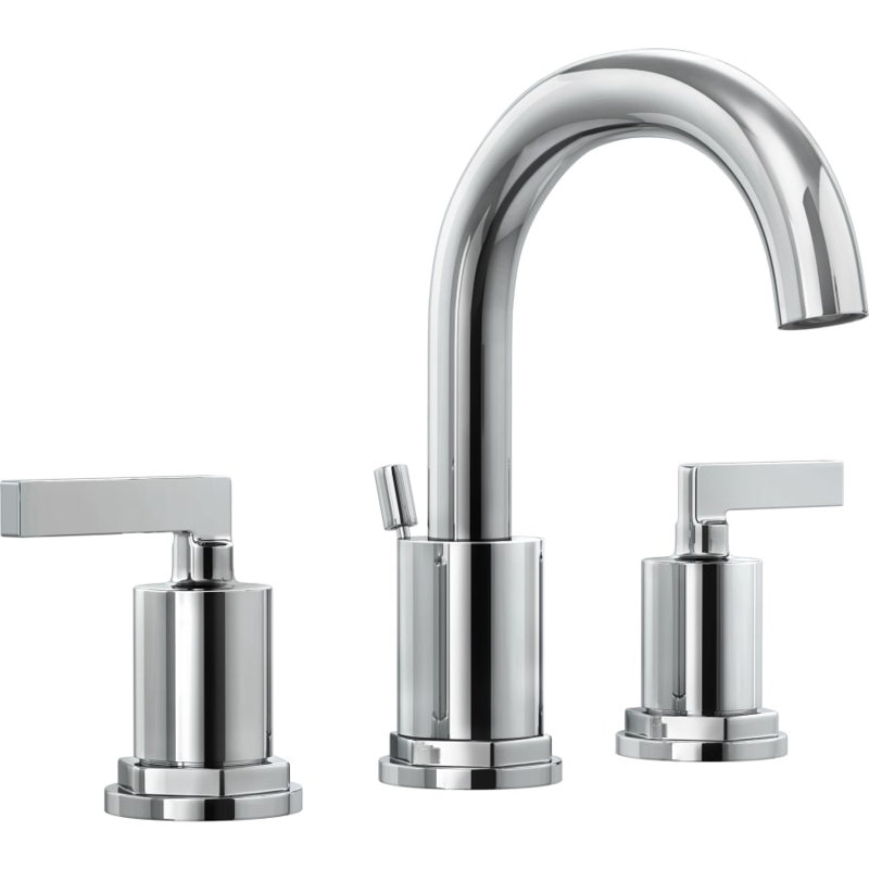 Widespread Bathroom Faucet with Drain Assembly, Chrome