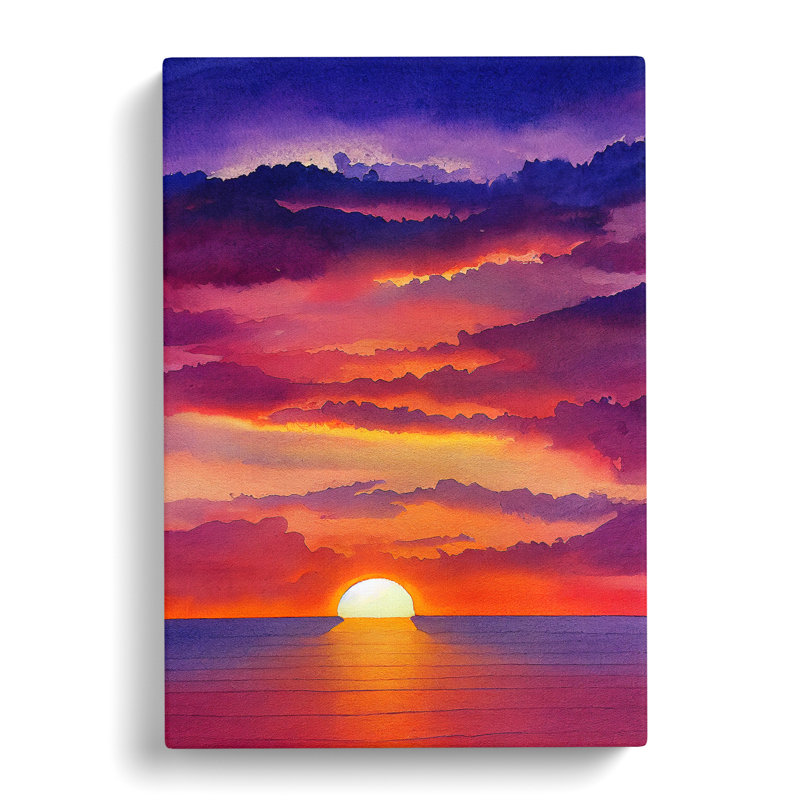 XC1022-4219X Striking Ocean Sunset No.6 - Wrapped Canvas Print, 60cm H x 40cm W x 3cm D