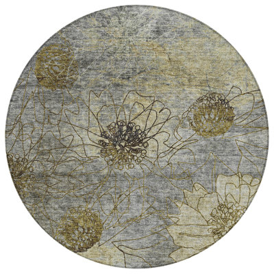 Tapis floral intérieur / extérieur lavable à la machine Leavittsburg ACN2235