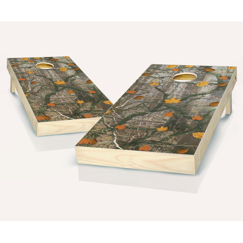 Ensemble de cornhole en bois massif 2 pi x 4 pi avec sacs, Rouge / bleu royal