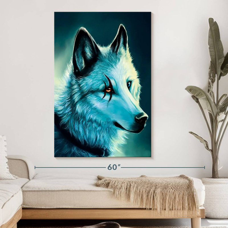 " Lone Wolf " by Lia's World, 51" H x 34" W x 1.25" D