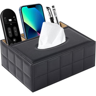 PU Leather Rectangular Tissue Box Cover - Multifunctional Tissue Box