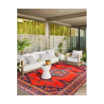 Tapis décoratif tissé à la machine et à motif orange