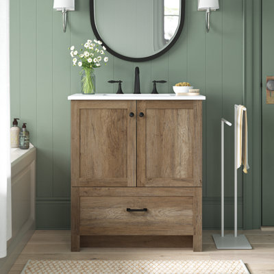 Soma 30'' Single Bathroom Vanity with Engineered Marble Top