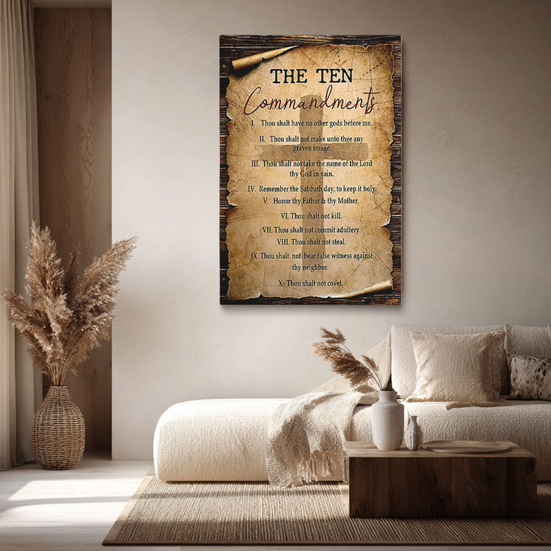 Impression sur toile rétro «Christian The Ten Commandments» - Studio spirituel, 18 * 12 pouces (45 * 30 * 2cm)