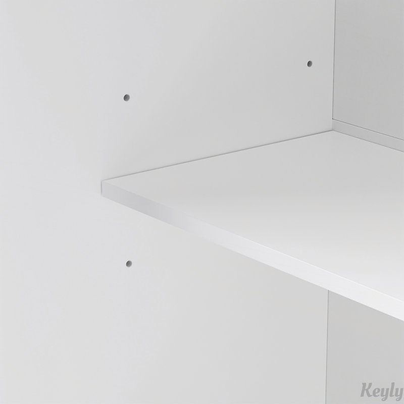 Rolling Kitchen Cart on 4 Wheels with Drop Leaf, Power Outlet and 6 Deep Drawers for Kitchen, White