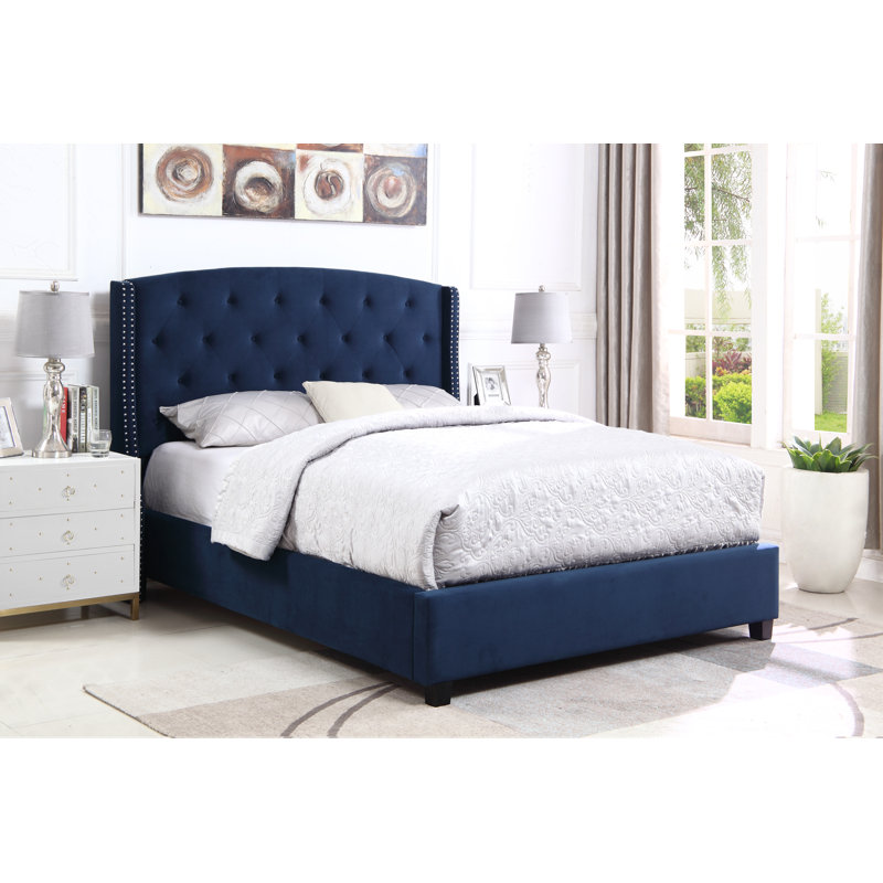 Dorthy Bed, Queen, Blue Velvet