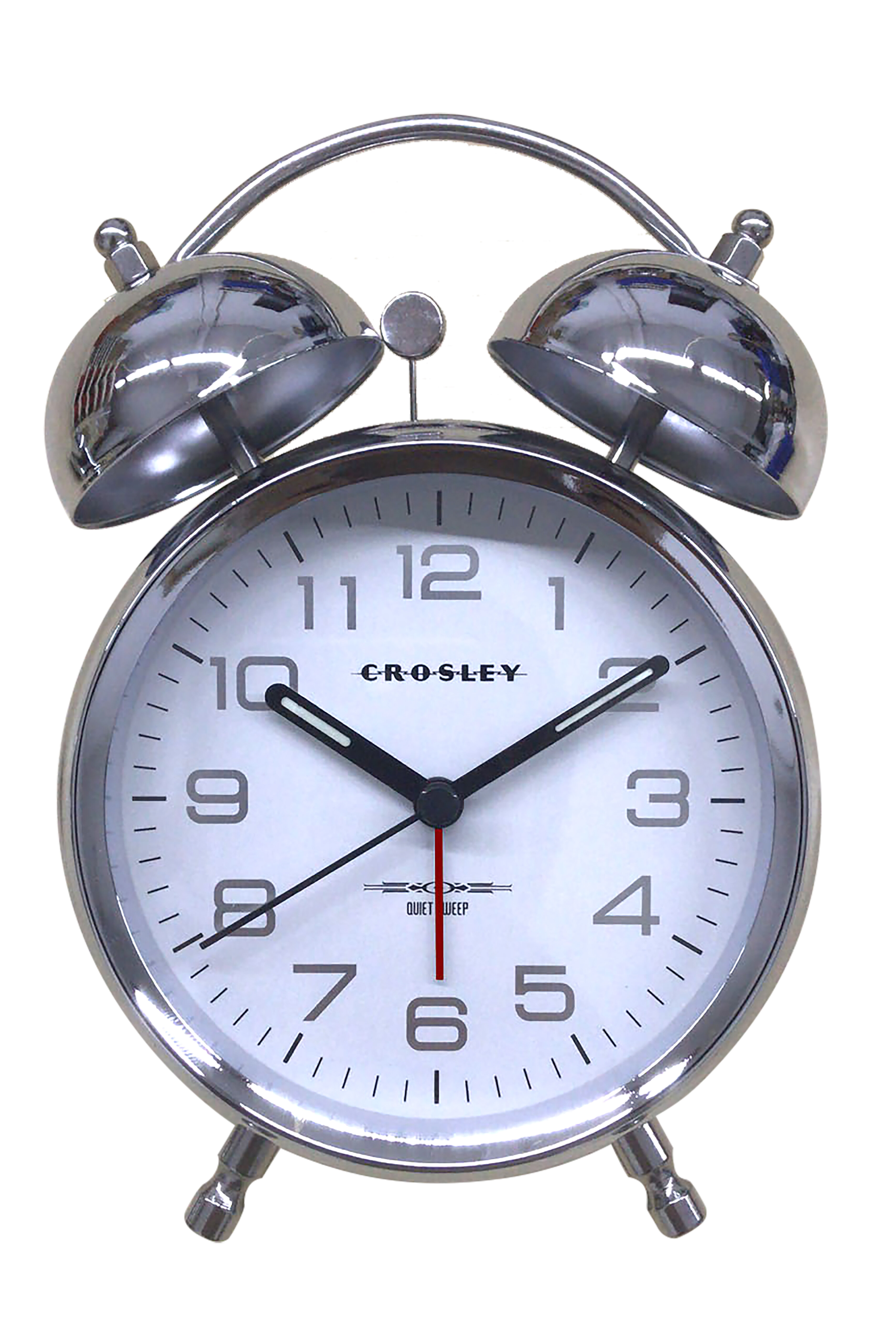 SHARP Twin Bell Quartz Analog Alarm Clock, Silver Brushed Metal, Loud  Alarm, Battery Operated