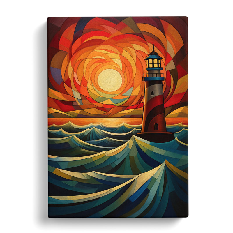 Lighthouse Deco No.2 - Wrapped Canvas, 60cm H x 40cm W x 3cm D