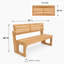 Banc convertible d'extérieur en teck de 130 cm